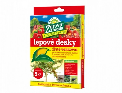 Desky lepové ZDRAVÁ ZAHRADA žluté na mšice 15x20cm 5ks