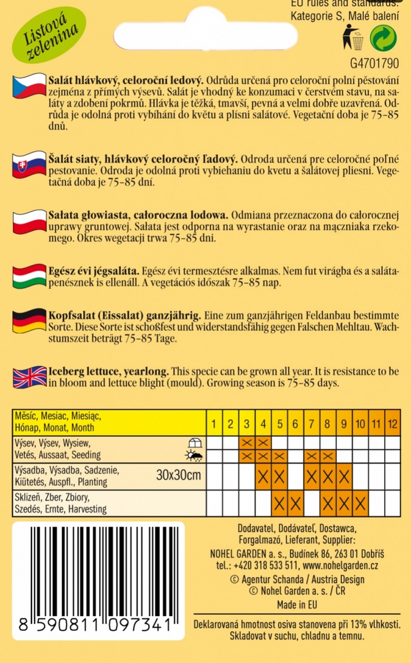 Salát hlávkový ledový, Mauglí (semena)